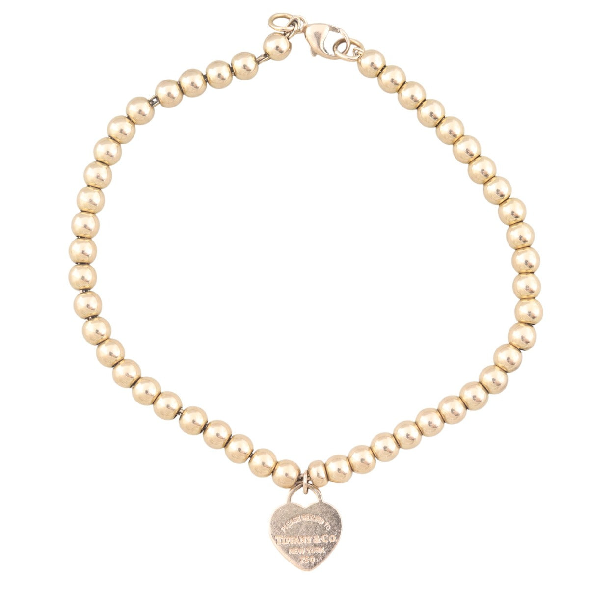 Tiffany & Co Return to Tiffany Heart Tag 18k Rose Gold Beaded Bracelet