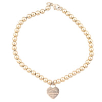 Tiffany & Co Return to Tiffany Heart Tag 18k Rose Gold Beaded Bracelet