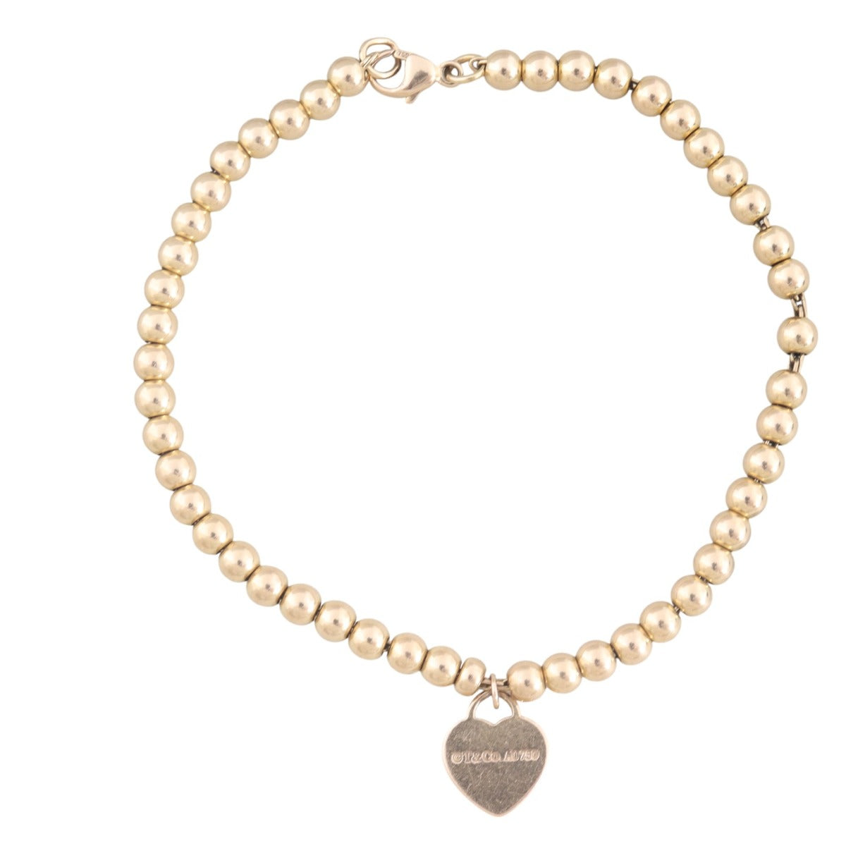 Tiffany & Co Return to Tiffany Heart Tag 18k Rose Gold Beaded Bracelet