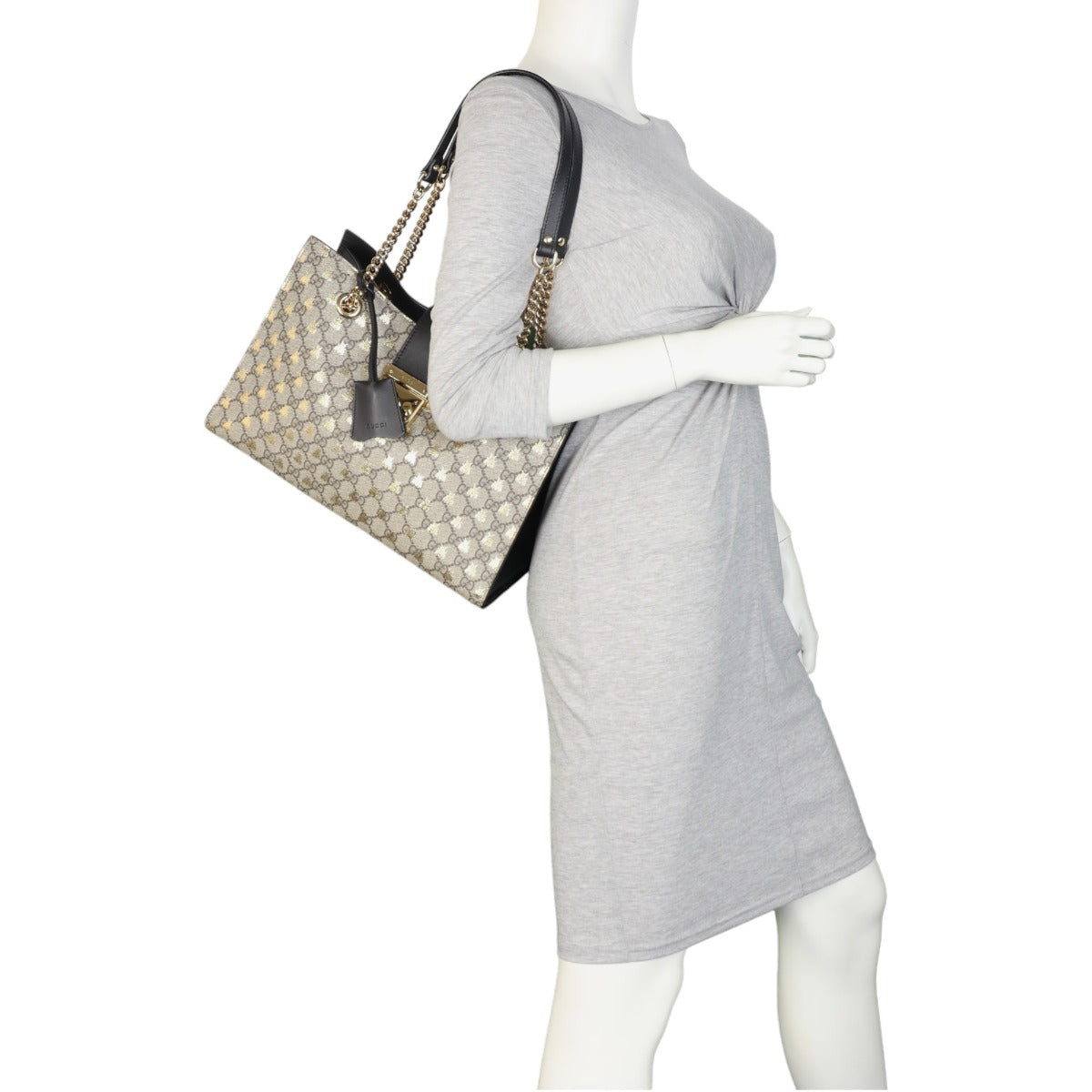 Gucci GG Supreme Bees Medium Padlock Tote