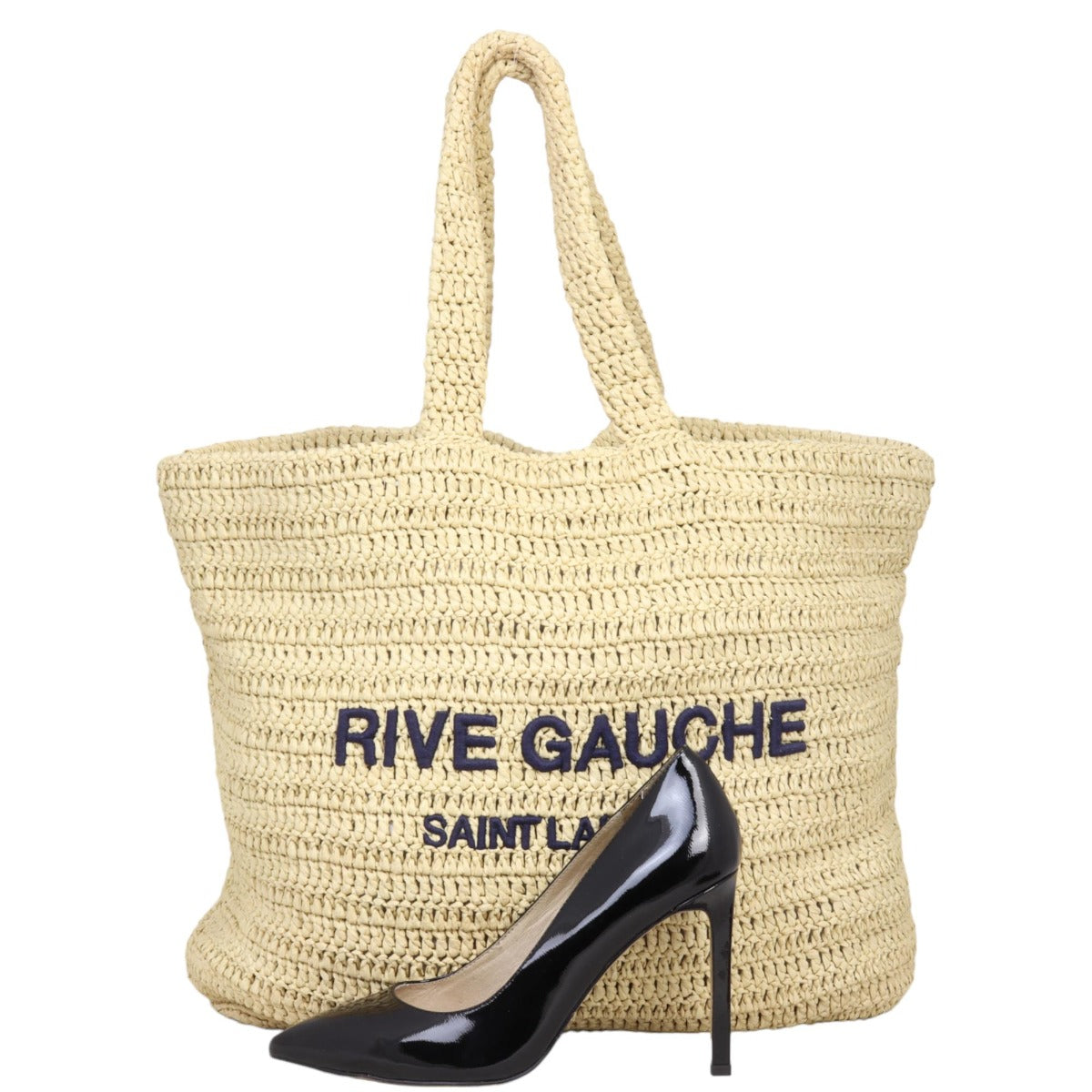 Saint Laurent Rive Gauche Raffia Tote
