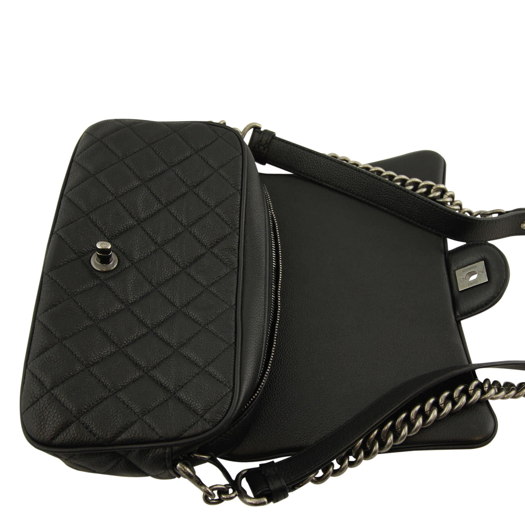 Chanel Medium Chain Classic Flap Bag Open