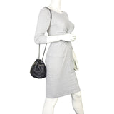 Chanel Quilted CC Drawstring Bucket Bag | Black Lambskin