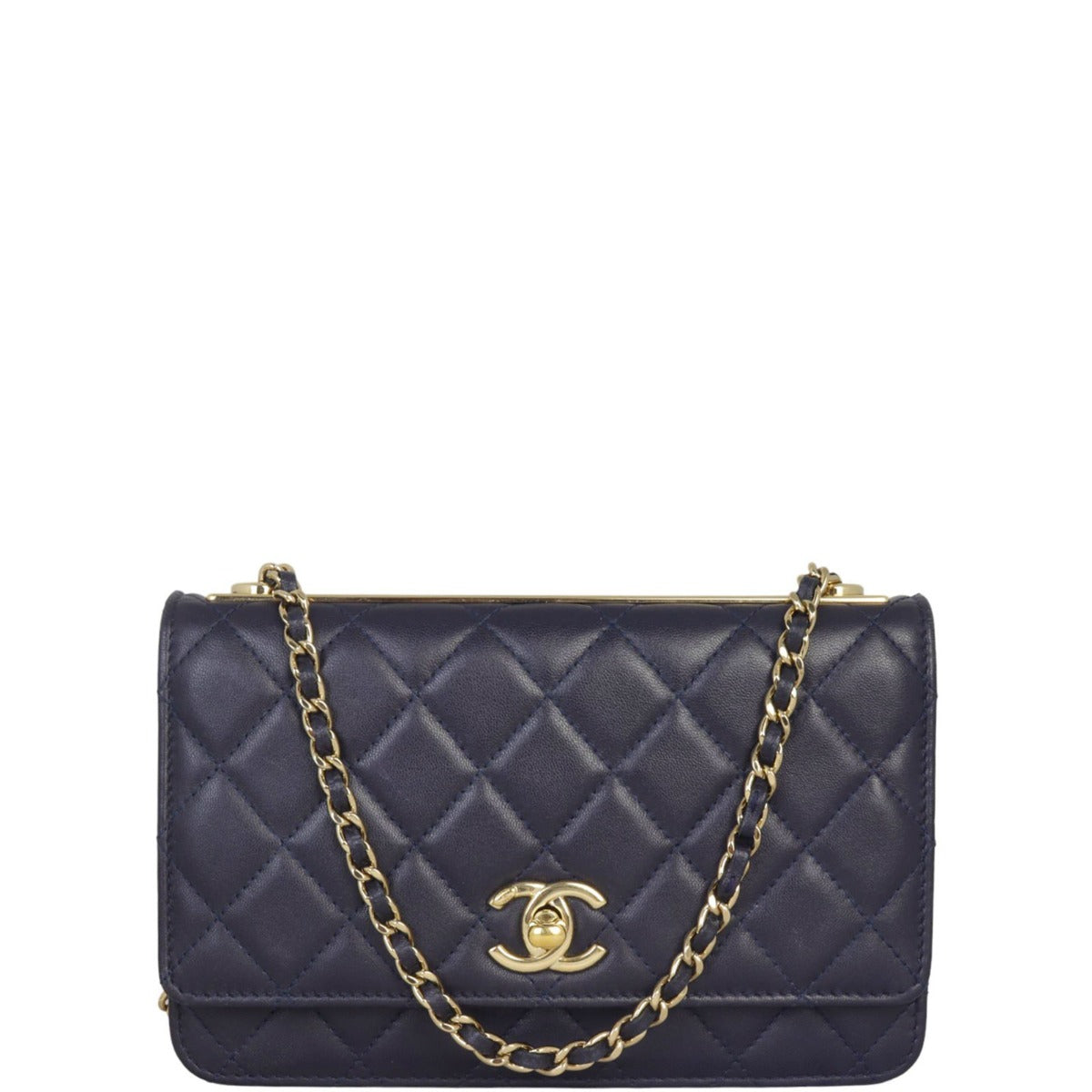 Chanel CC Trendy Wallet on Chain | Deep Navy Blue