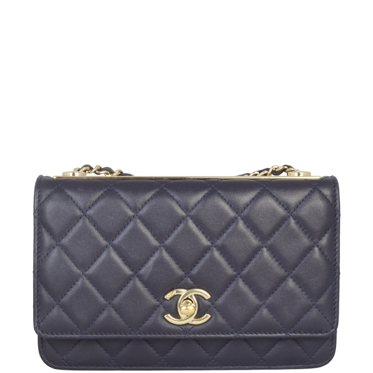 Chanel CC Trendy Wallet on Chain | Deep Navy Blue
