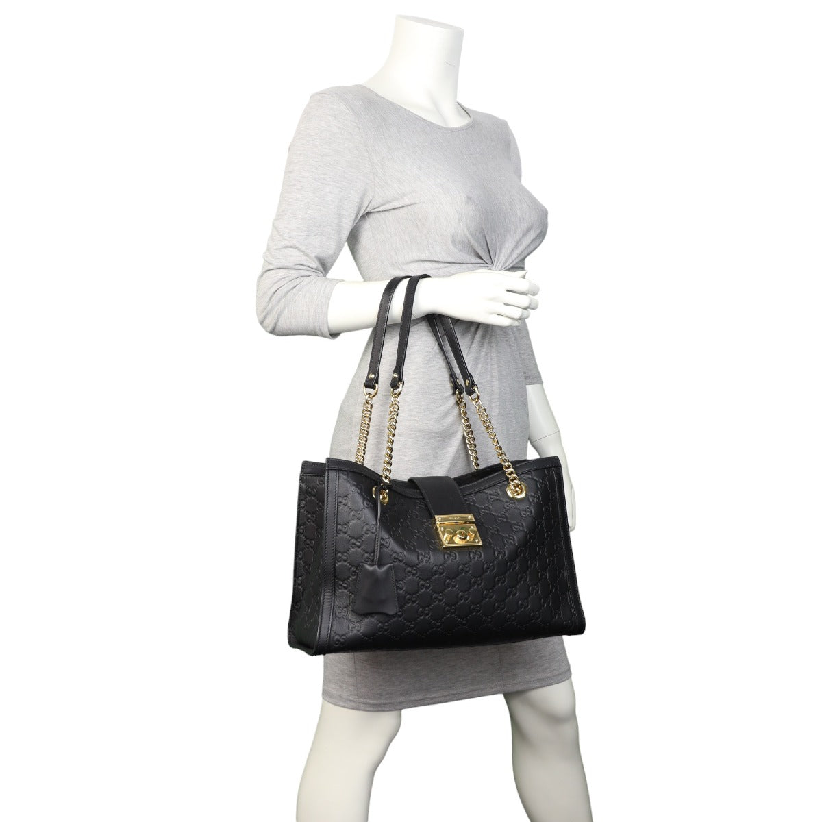 Gucci Guccissima Padlock Tote Medium