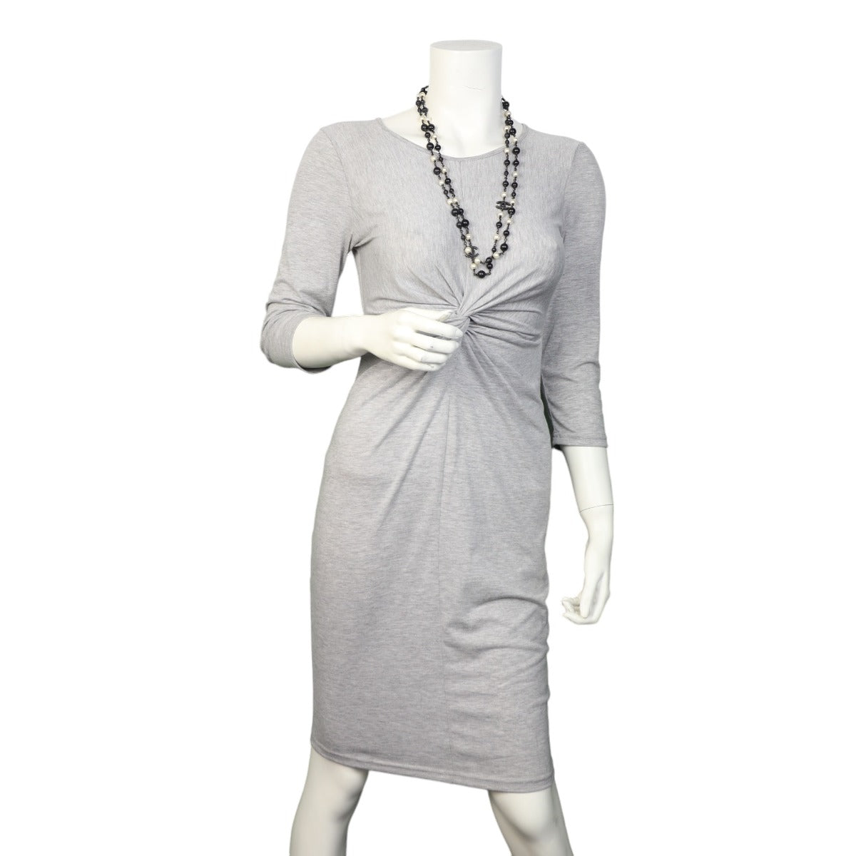 Chanel CC Beaded Long Necklace | Charcoal