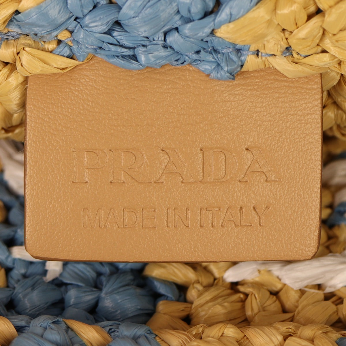 Prada Raffia Logo Tote Small