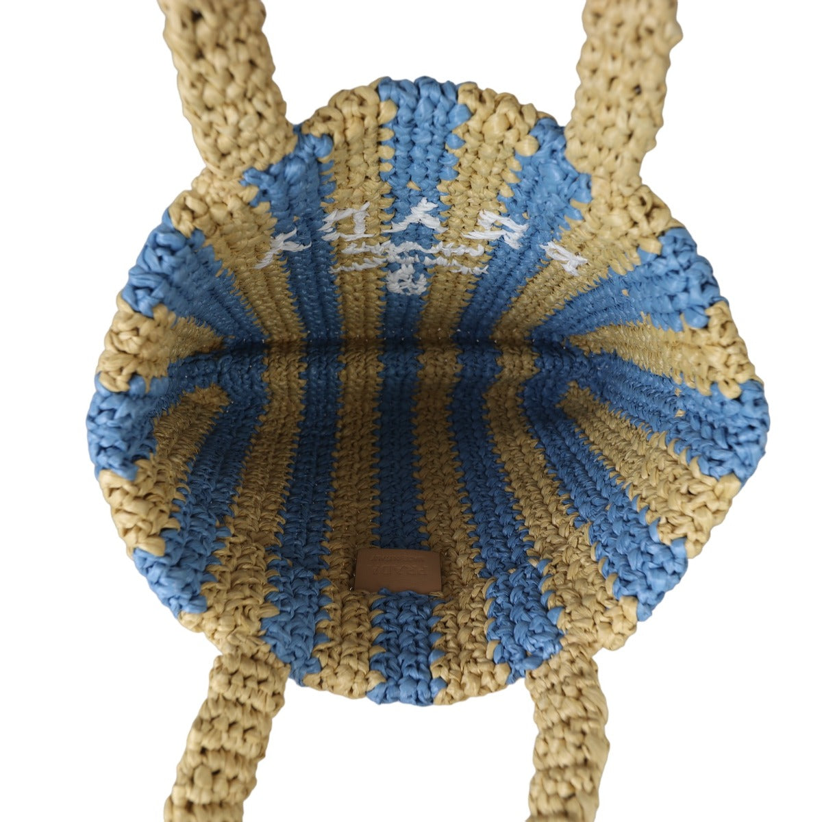 Prada Raffia Logo Tote Small