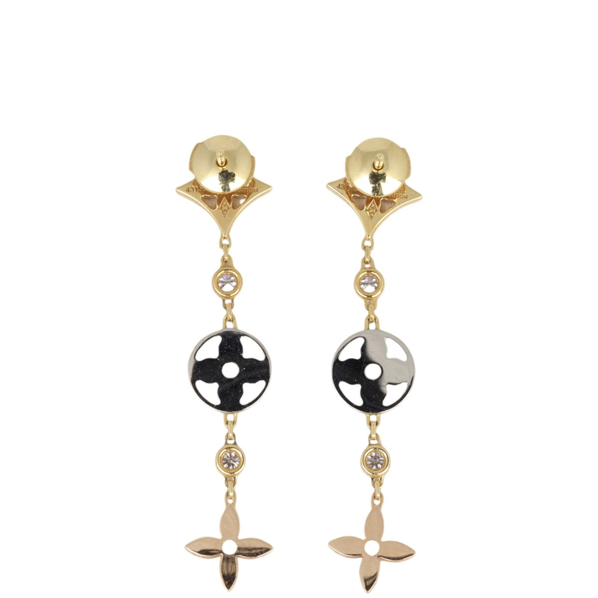 Louis Vuitton Idylle Blossom 18k Yellow, White & Rose Gold Diamond Earrings