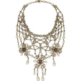 Chanel Chain and Pearl Bib Necklace