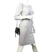 Saint Laurent Kate Tassel Chain Bag Small Croc-Embossed