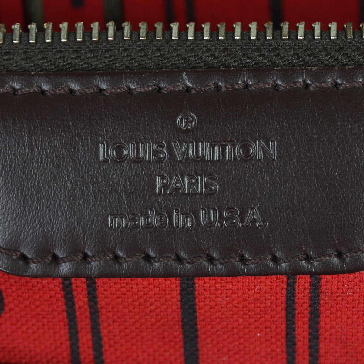 Louis Vuitton Neverfull GM Damier Ebene Interior Stamp