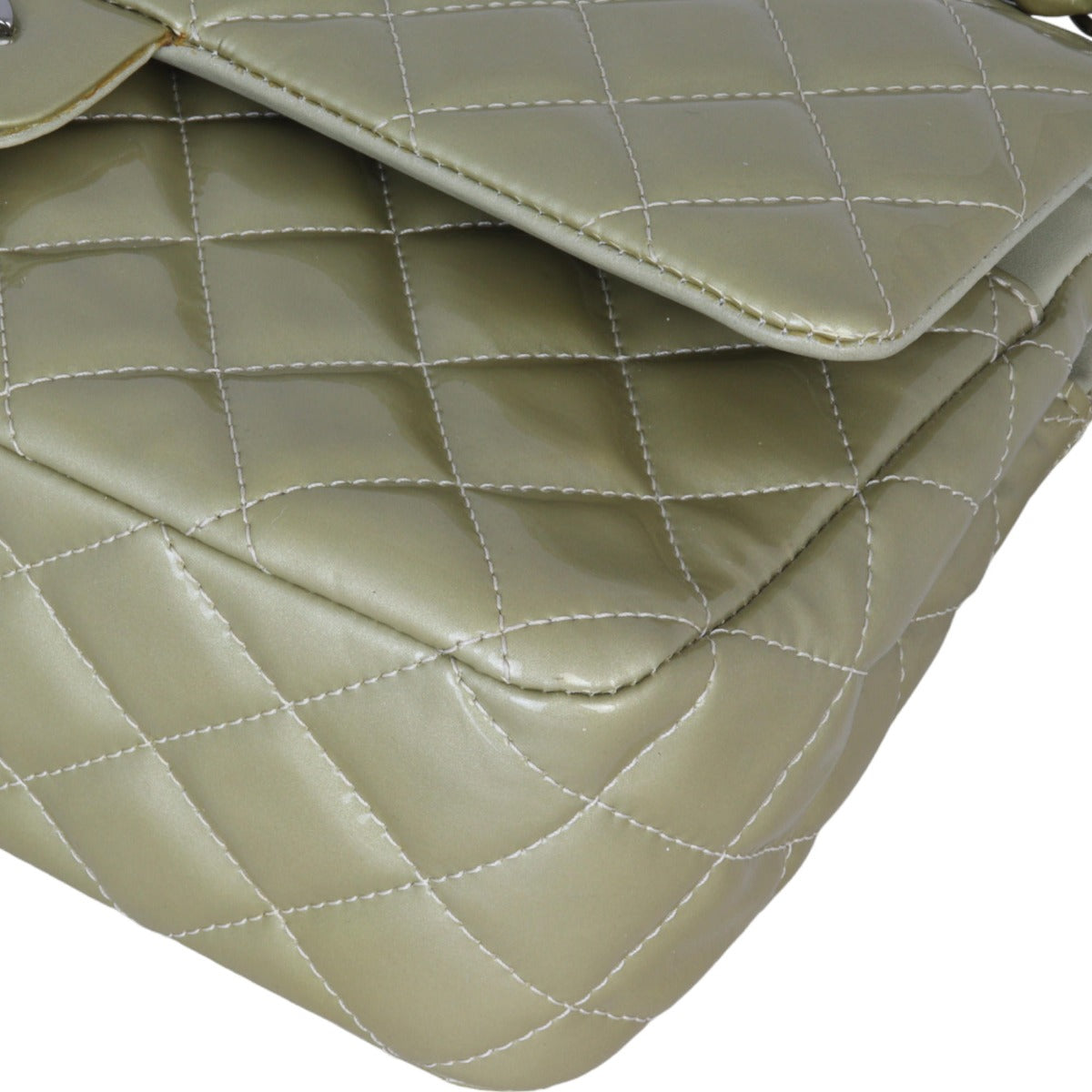Chanel Classic Double Flap Medium Patent | Metallic Champagne