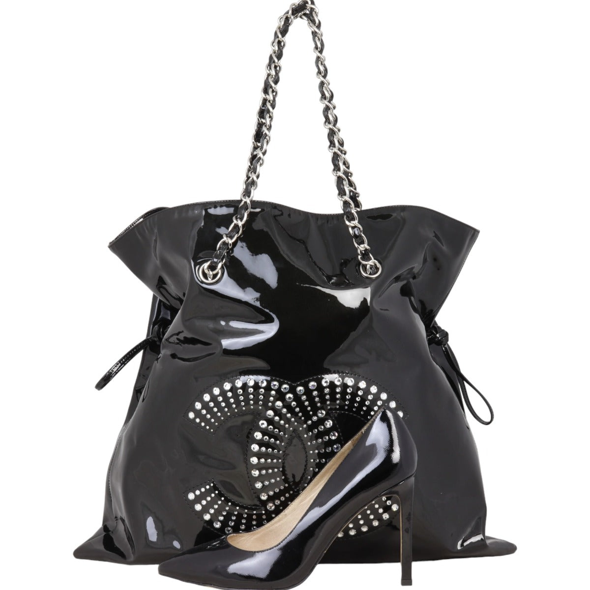 Chanel Patent Bon Bon Tote Embellished