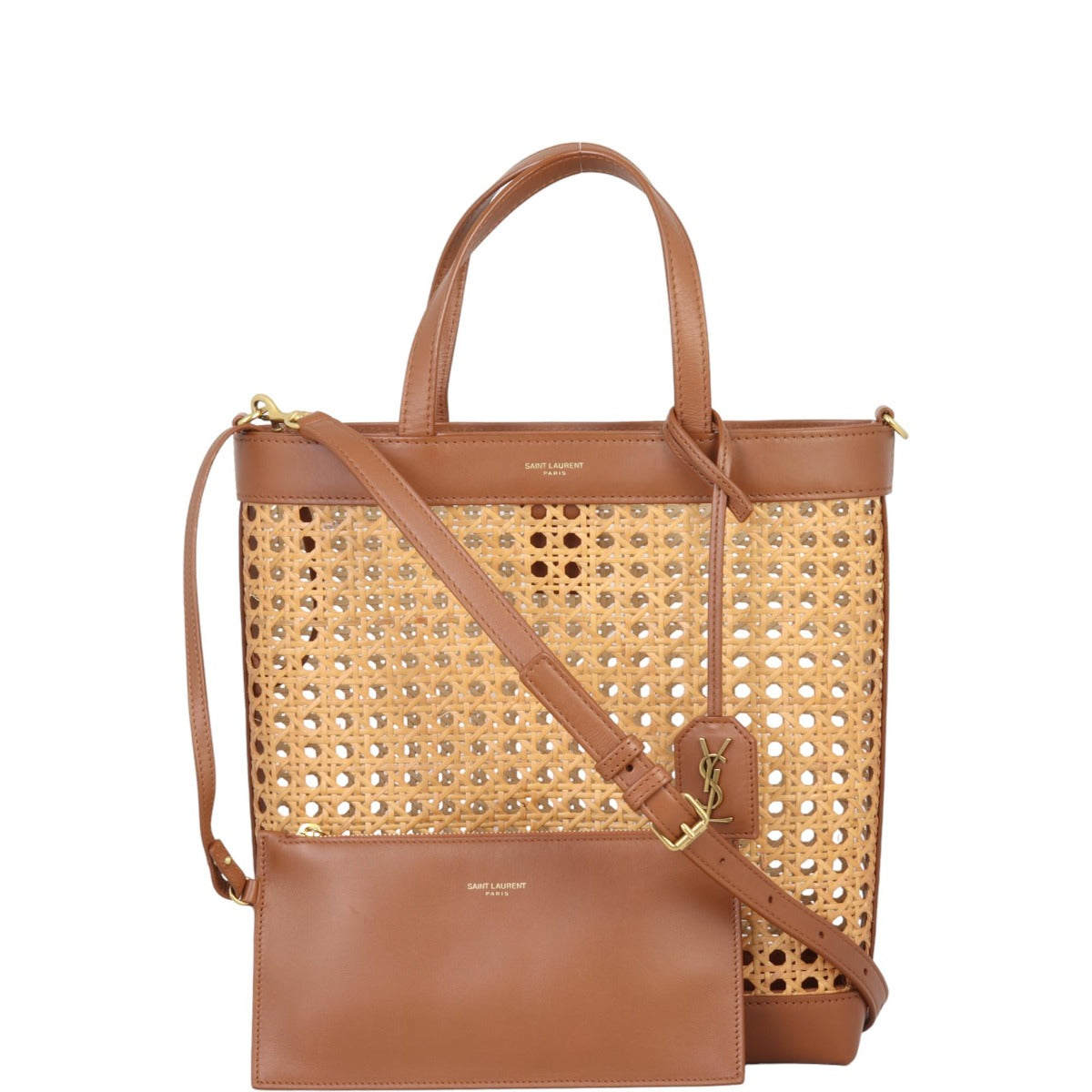 Saint Laurent Shopping Toy Tote Raffia