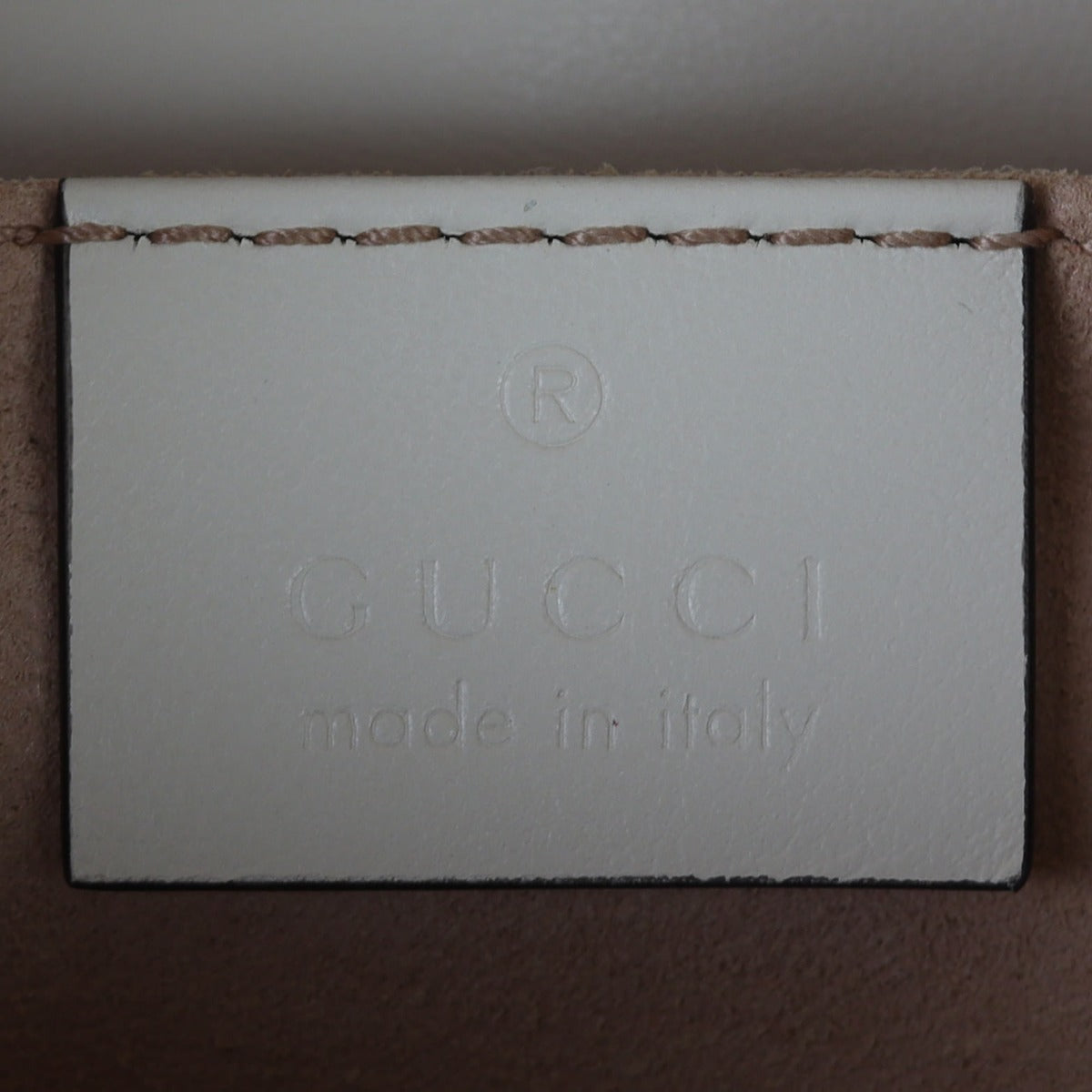 Gucci GG Marmont Matelasse Mini Shoulder Bag Interior Stamp