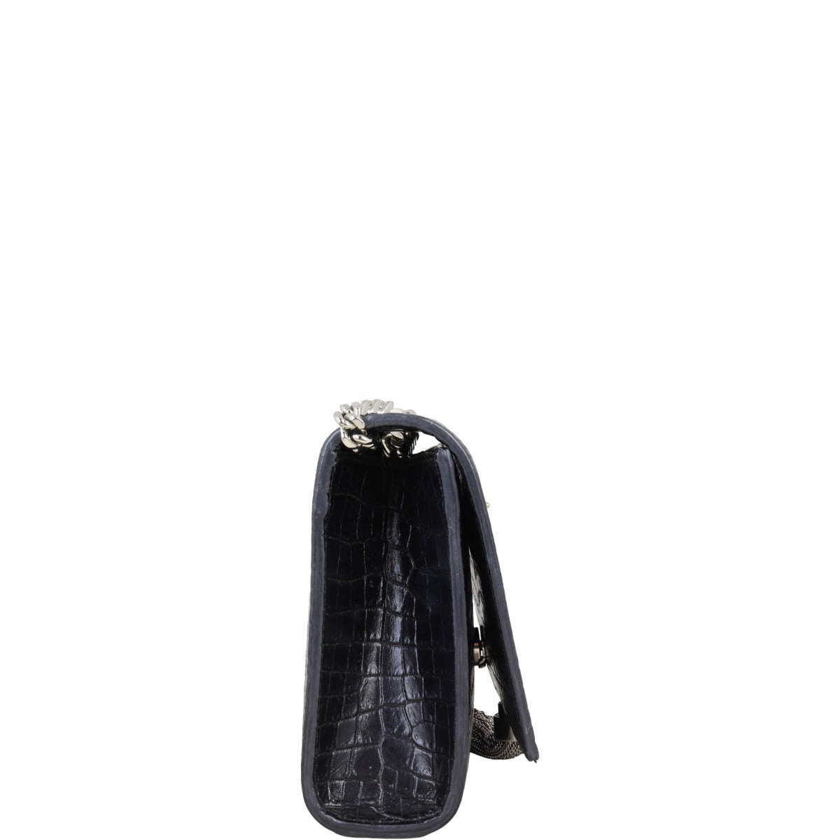 Saint Laurent Kate Tassel Chain Bag Small Croc-Embossed