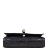 Saint Laurent Kate Tassel Chain Bag Small Croc-Embossed