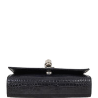 Saint Laurent Kate Tassel Chain Bag Small Croc-Embossed