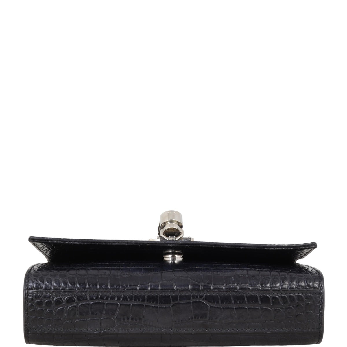 Saint Laurent Kate Tassel Chain Bag Small Croc-Embossed