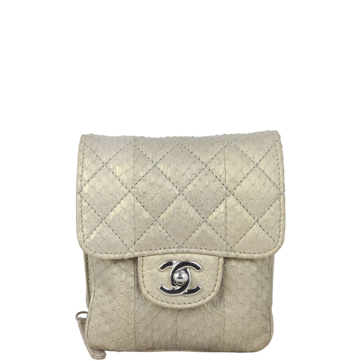 Chanel Python Flap Bag Extra Mini | Gold Diamond