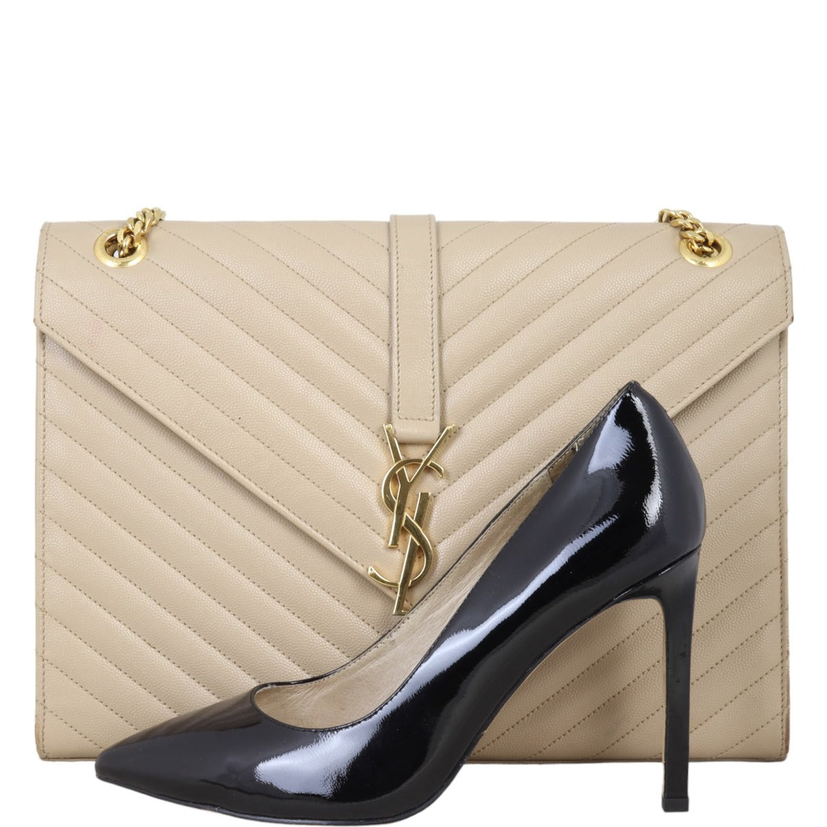 Saint Laurent Matelasse Envelope Large Bag