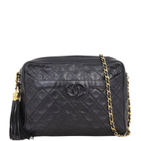 Chanel Vintage Camera Tassel Bag Medium | Black