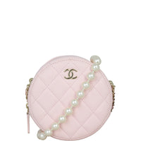 Chanel CC Round Clutch with Pearl Strap