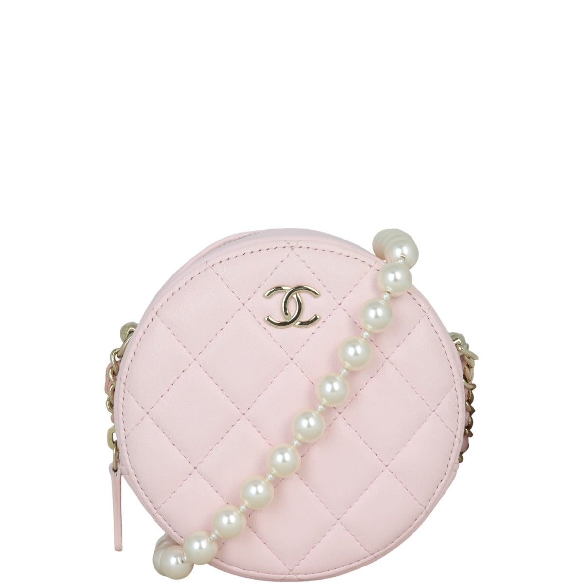 Chanel CC Round Clutch with Pearl Strap