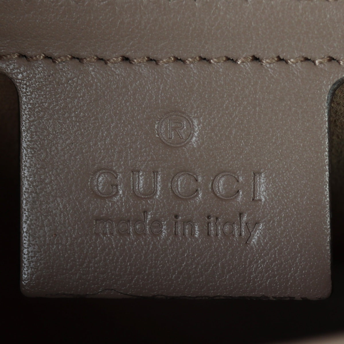 Gucci GG Marmont Top Handle Bag Small Interior Stamp