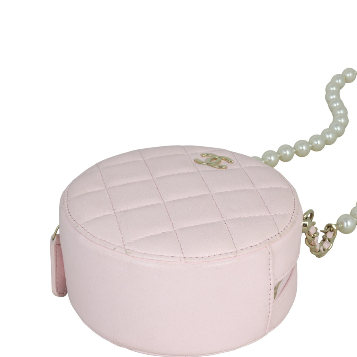 Chanel CC Round Clutch with Pearl Strap