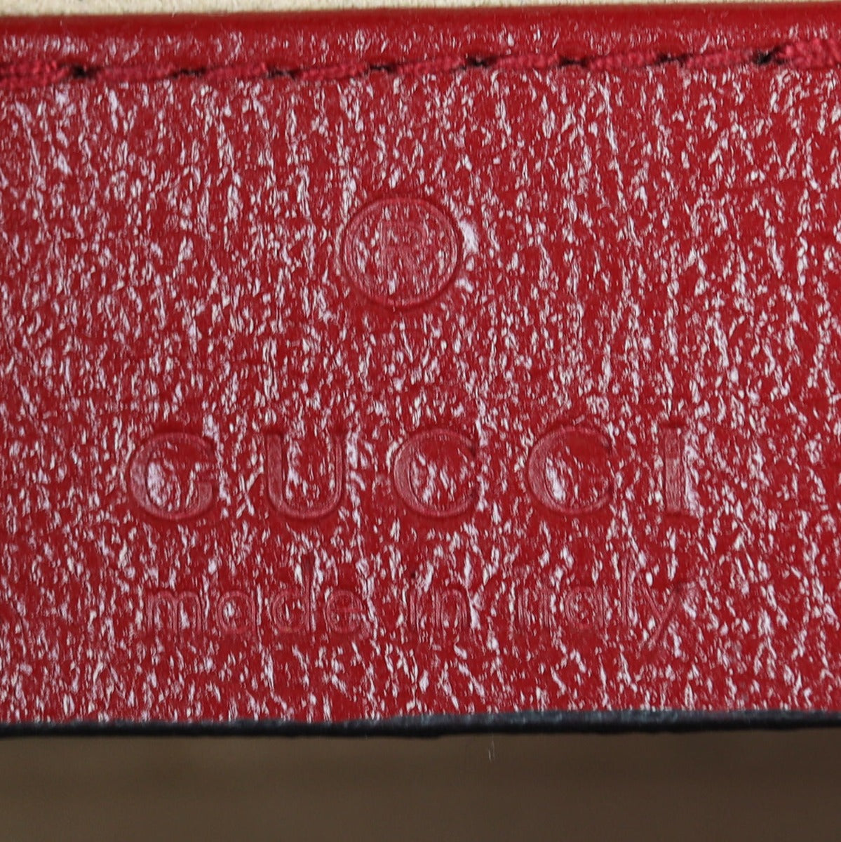 Gucci GG Marmont Super Mini Shoulder Bag Interior Stamp