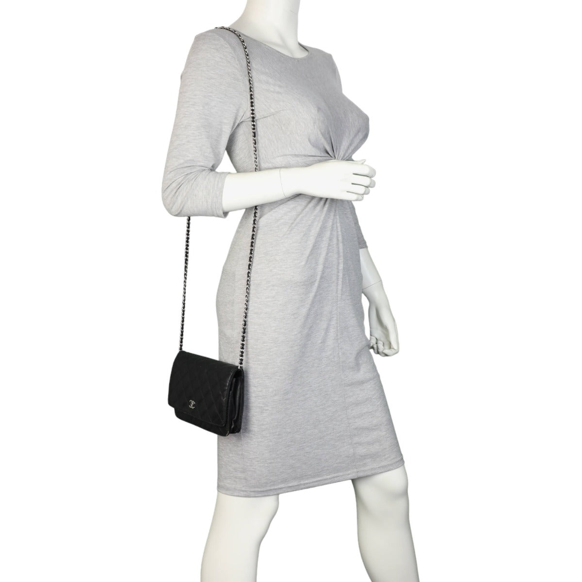 Chanel Mini Wallet on Chain | Black Diamond Quilted Lambskin