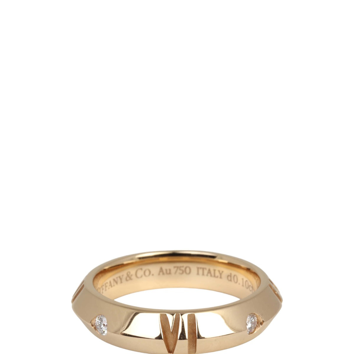 Tiffany & Co Atlas X Closed Narrow 18k Rose Gold Diamond Ring