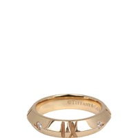 Tiffany & Co Atlas X Closed Narrow 18k Rose Gold Diamond Ring
