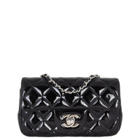 Chanel Classic Flap Mini Rectangular Bag Patent | Black SHW