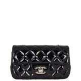 Chanel Classic Flap Mini Rectangular Bag Patent | Black SHW