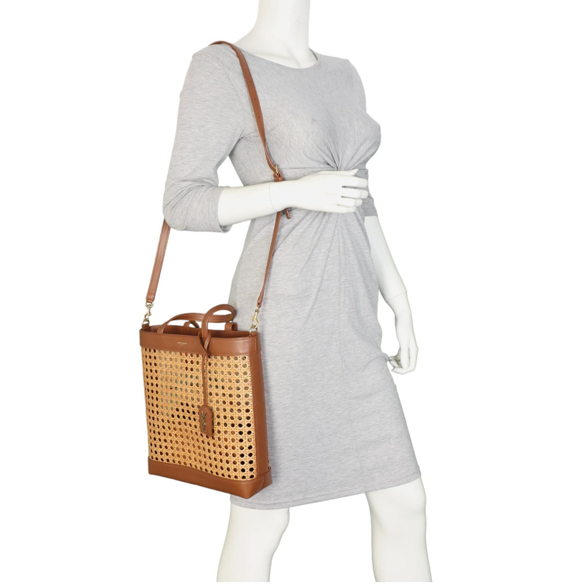 Saint Laurent Shopping Toy Tote Raffia