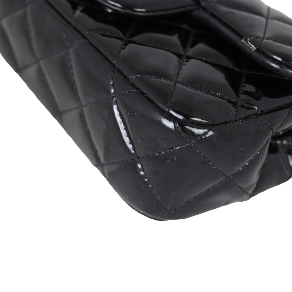 Chanel Classic Flap Mini Rectangular Bag Patent | Black SHW