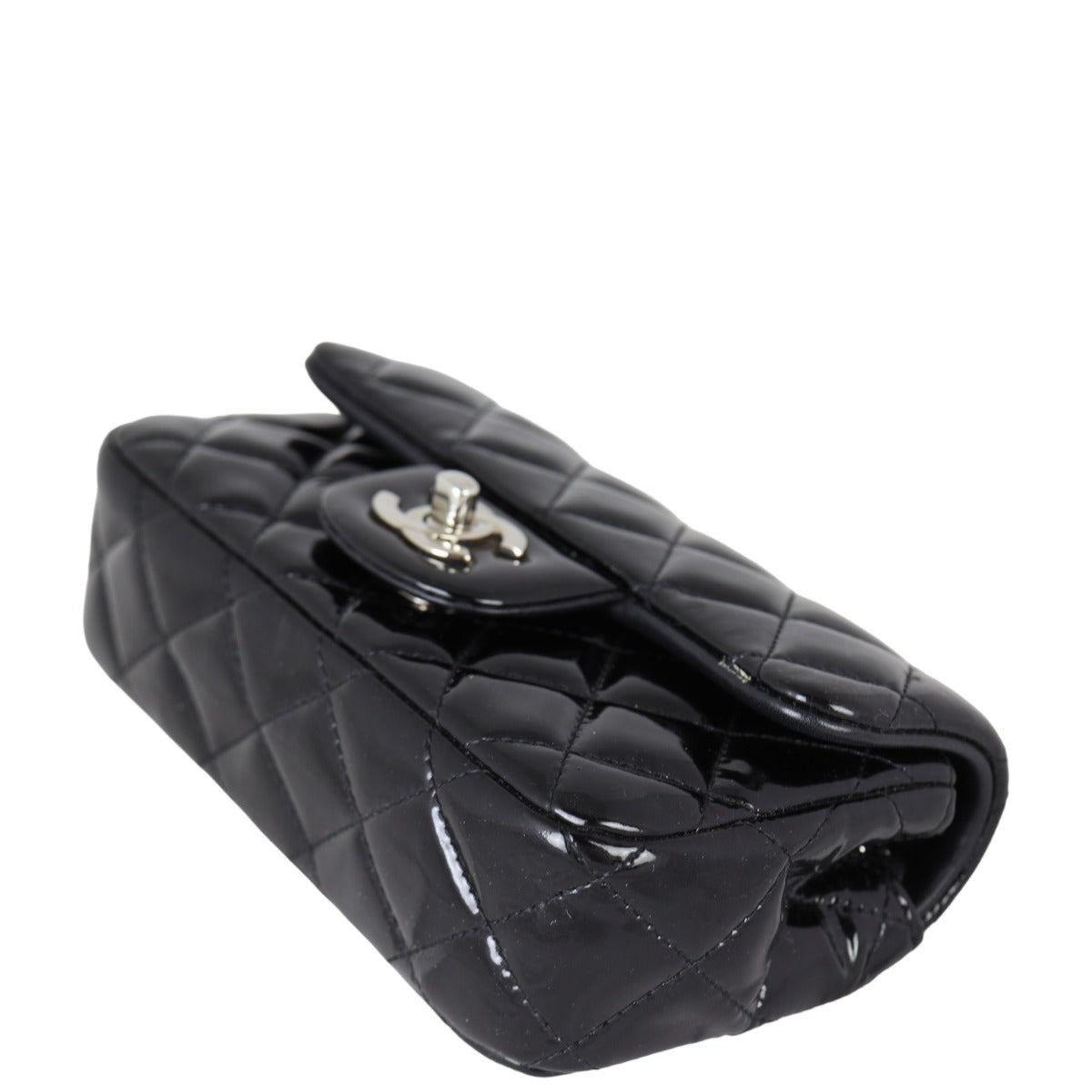 Chanel Classic Flap Mini Rectangular Bag Patent | Black SHW