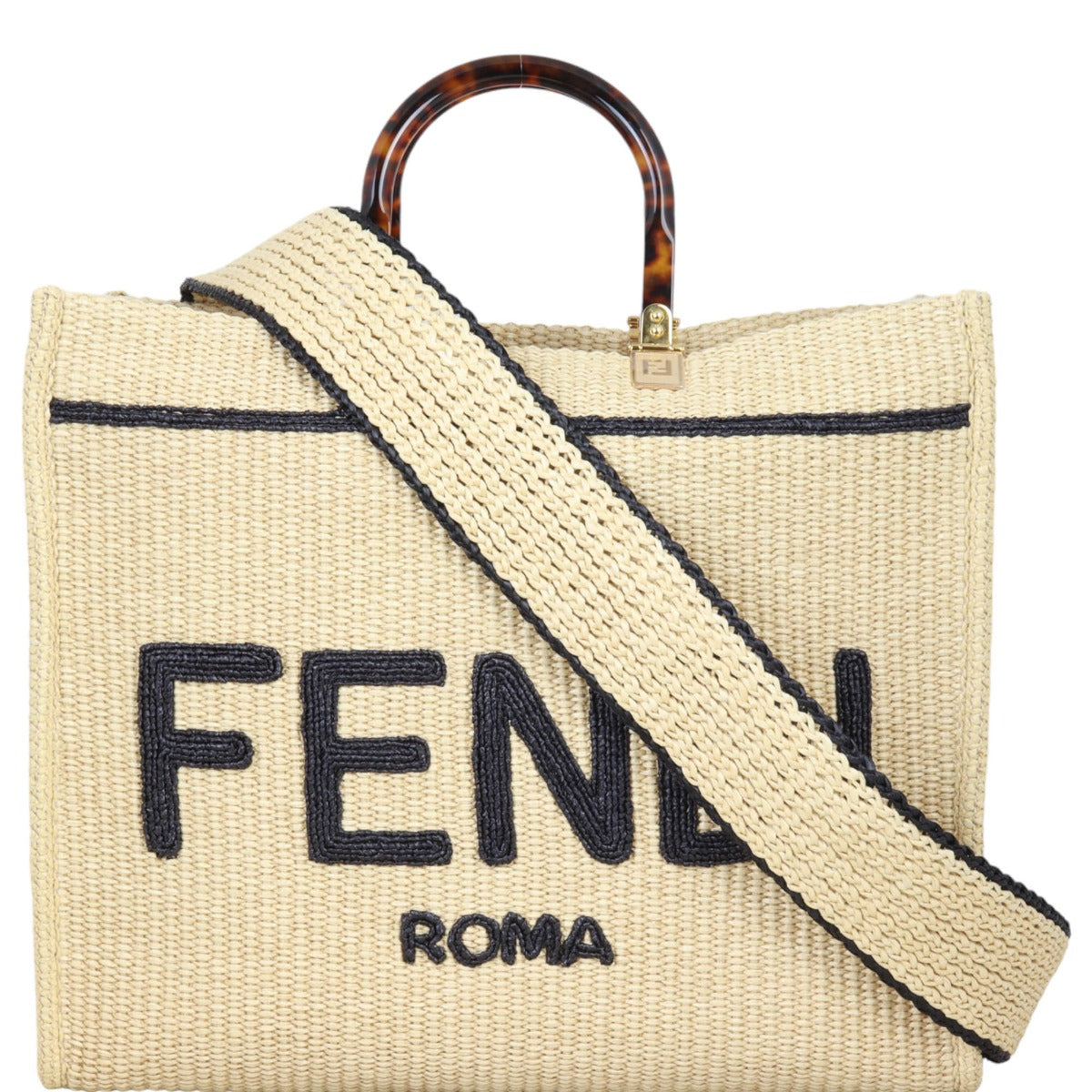 Fendi Sunshine Shopper Medium Raffia
