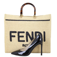 Fendi Sunshine Shopper Medium Raffia