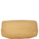 Prada Ostrich Pushlock Flap Top Handle Bag