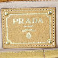 Prada Ostrich Pushlock Flap Top Handle Bag