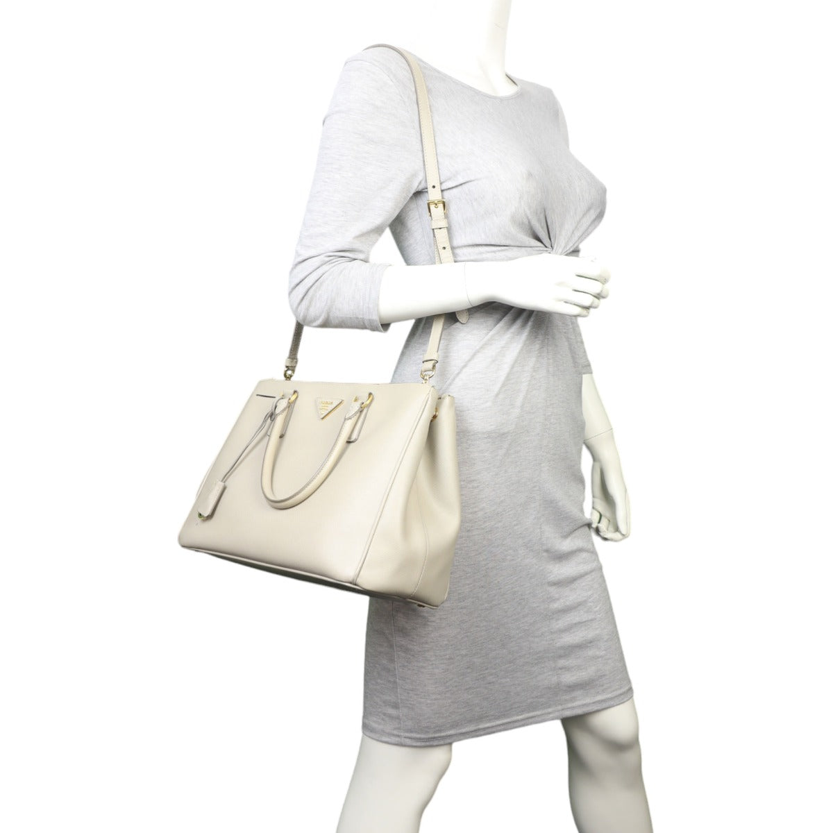 Prada Saffiano Lux Galleria Double Zip Tote Medium