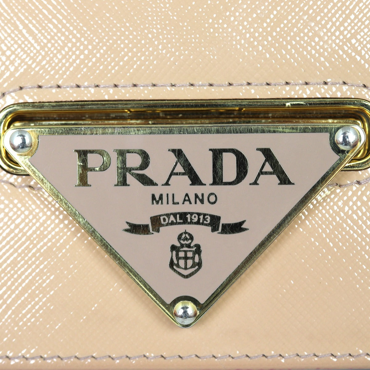 Prada Saffiano Vernice Chain Bag Logo