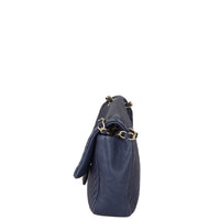 Chanel Surpique Chevron Single Flap Bag | Navy Blue