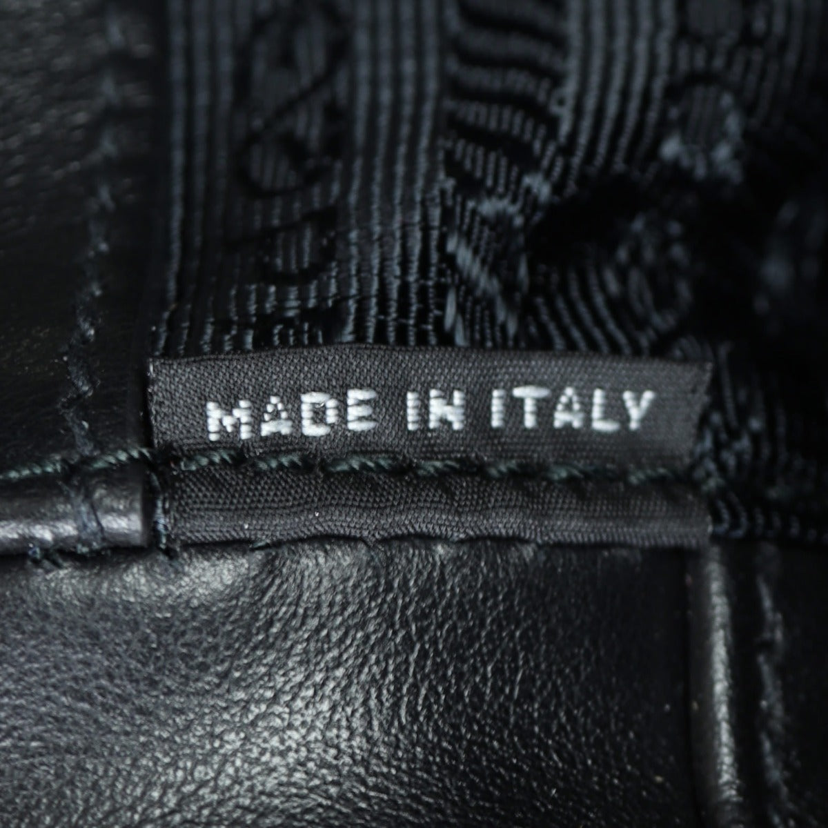 Prada Saffiano Zip Briefcase Bag Interior Stamp