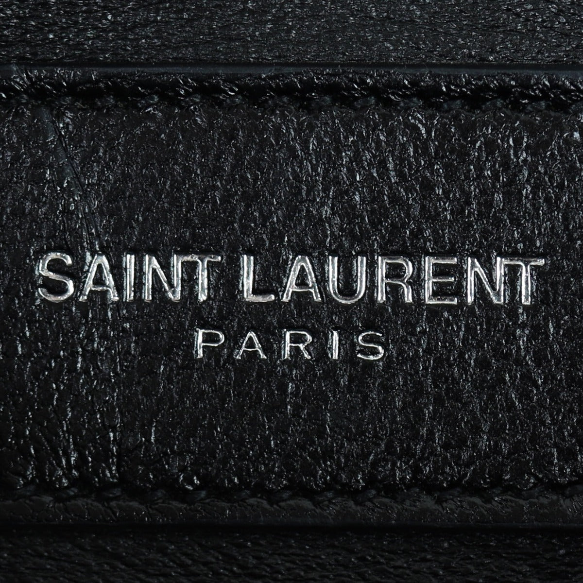 Saint Laurent Monogram Kate Studded Clutch Interior Stamp